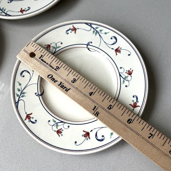 Mikasa Annette Intaglio Lot of 6 Dessert Plates Pot Made In Japan Floral White - Picture 5 of 5